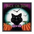 thumbnail image 1 of Stupell Industries Trick Or Treat Cat Holiday Painting Black Floater Framed Canvas Art Print Wall Art, 18 x 18, 1 of 9