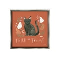 thumbnail image 1 of Stupell Industries Trick Or Treat Cat Holiday Painting Gray Floater Framed Canvas Art Print Wall Art, 25 x 25, 1 of 10
