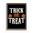 thumbnail image 1 of Stupell Industries Trick Or Treat Orange Black Holiday Word Design Framed Wall Art by The Saturday Evening Post, 11" x 14", Gray Framed, 1 of 1