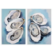 Stupell Industries Trio Half Shell Oysters Nautical & Beach Painting Unframed Art Print Wall Art, 10 x 15, Set of 2