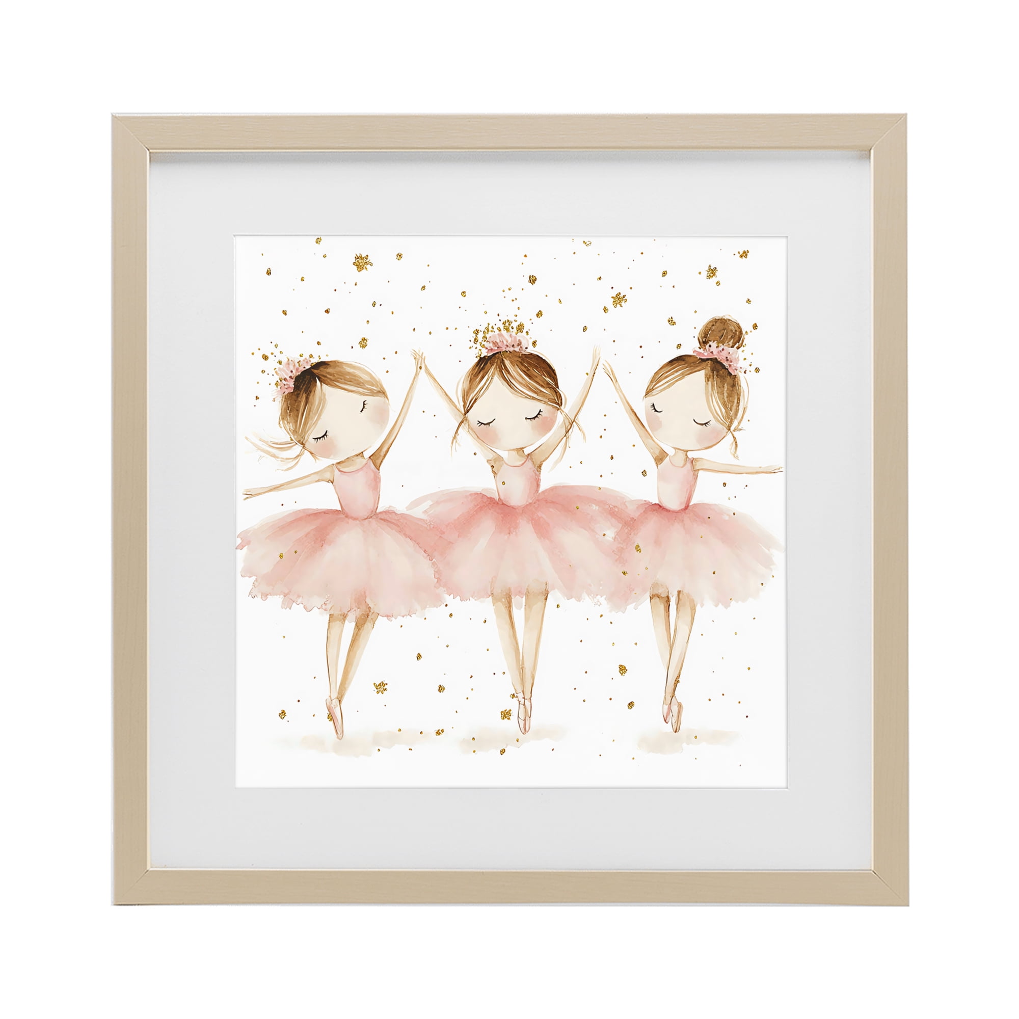 Stupell Industries Trio Of Ballerinas Birch Framed Print Under Glass, design by Creative Studio