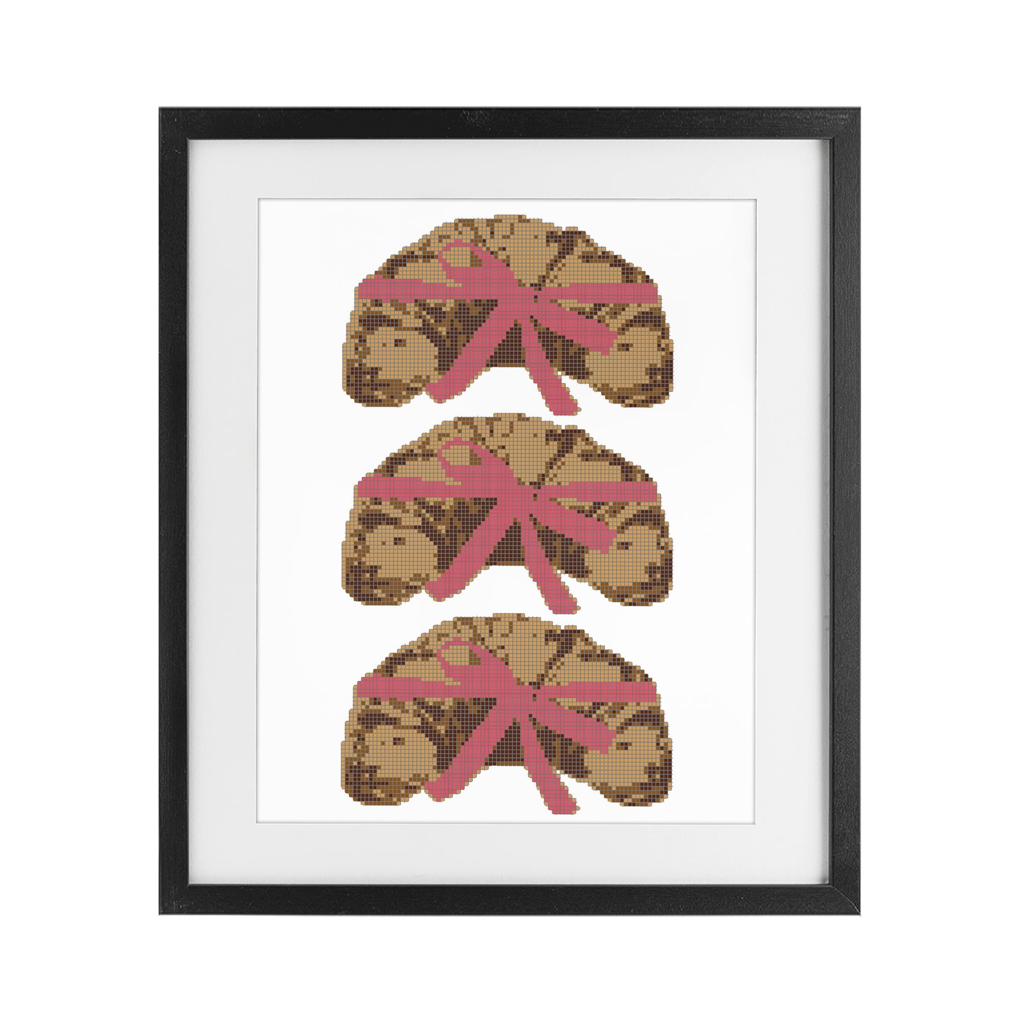 Stupell Industries Trio of Ribbon Croissants Black Framed Print Under Glass, design by Lil' Rue