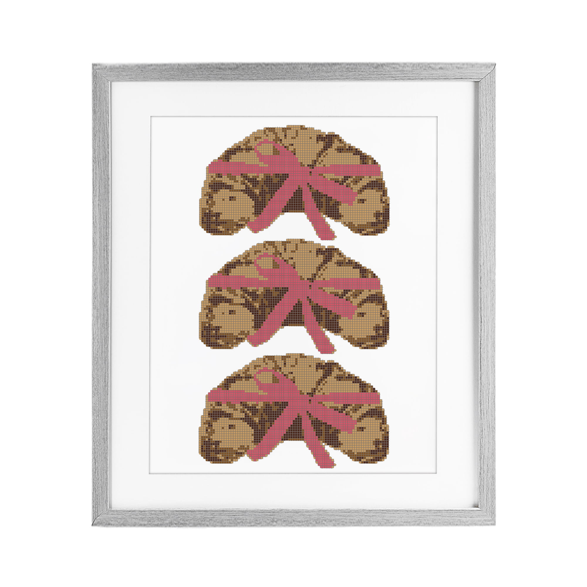 Stupell Industries Trio of Ribbon Croissants Gray Framed Print Under Glass, design by Lil' Rue