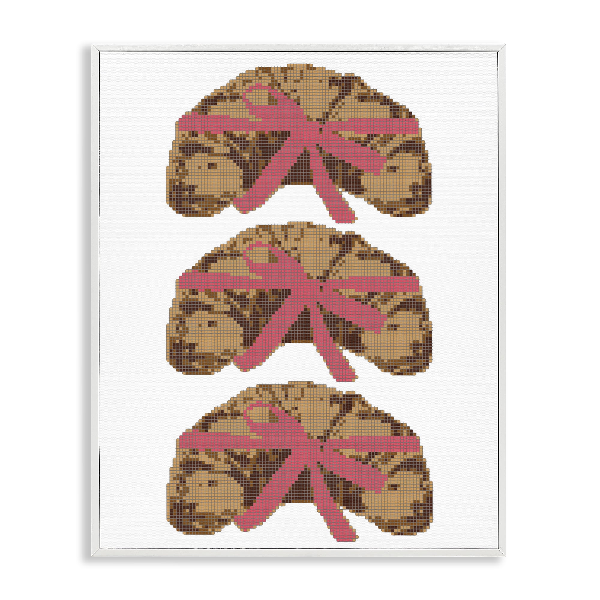 Stupell Industries Trio of Ribbon Croissants White Framed Giclee Art, design by Lil' Rue