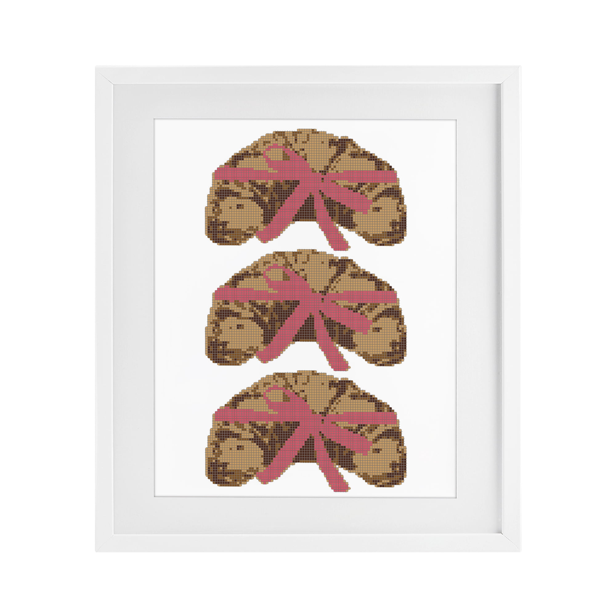 Stupell Industries Trio of Ribbon Croissants White Framed Print Under Glass, design by Lil' Rue