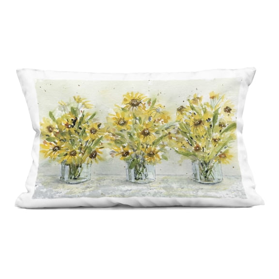 Stupell Industries Trio of Sunflower Vases Decorative Printed Throw Pillow, design by Patti Bishop