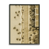 Stupell Industries Tropical Aerial View Landscape Photography Black Framed Art Print Wall Art, 11 x 14