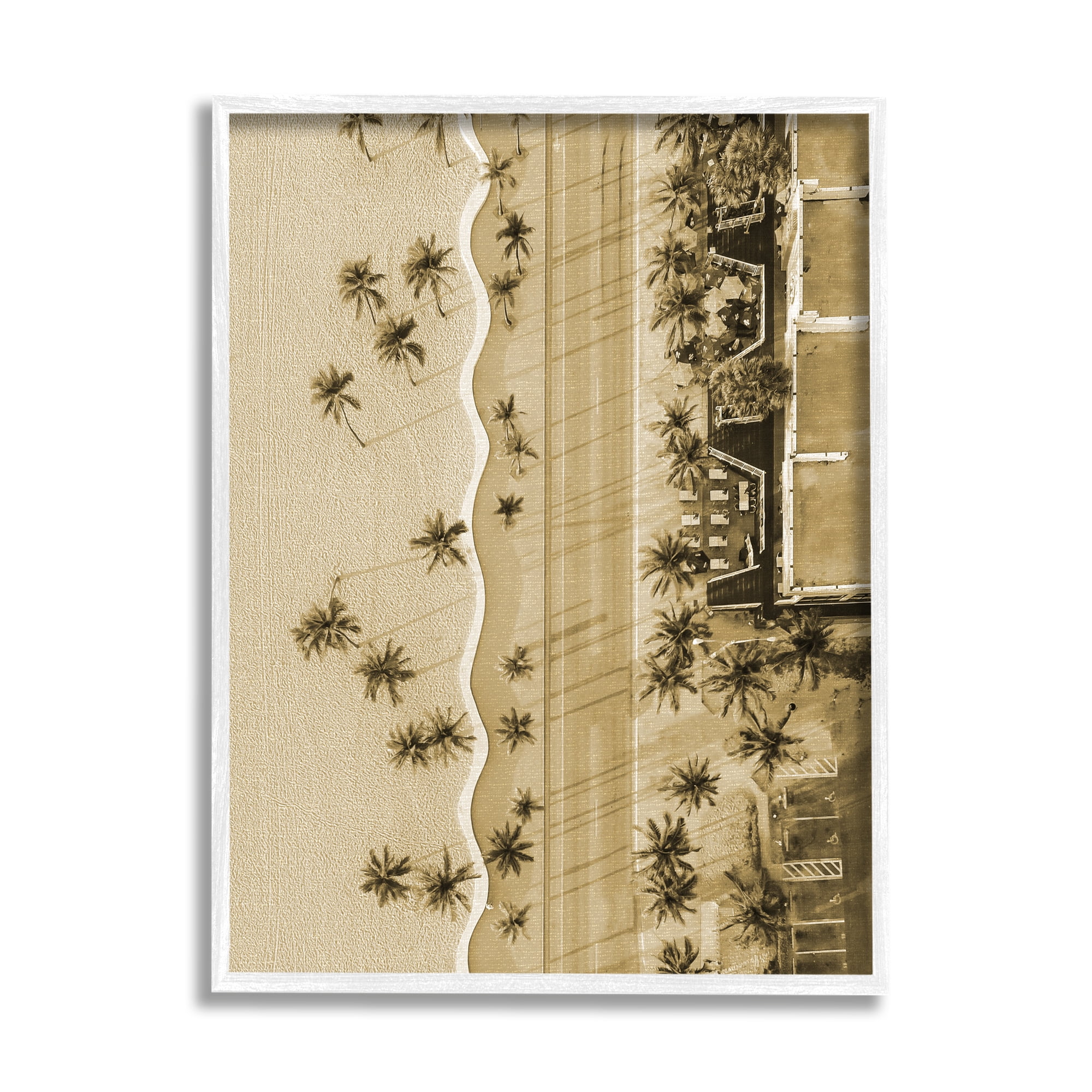 Stupell Industries Tropical Aerial View Landscape Photography White Framed Art Print Wall Art, 24 x 30