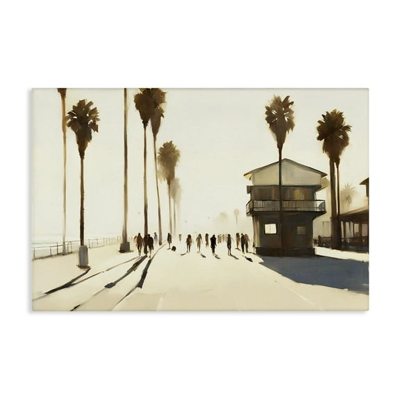 Stupell Industries Tropical Afternoon Shadows Landscape & Nature Painting Wrapped Canvas Art Print Wall Art, 24 x 16