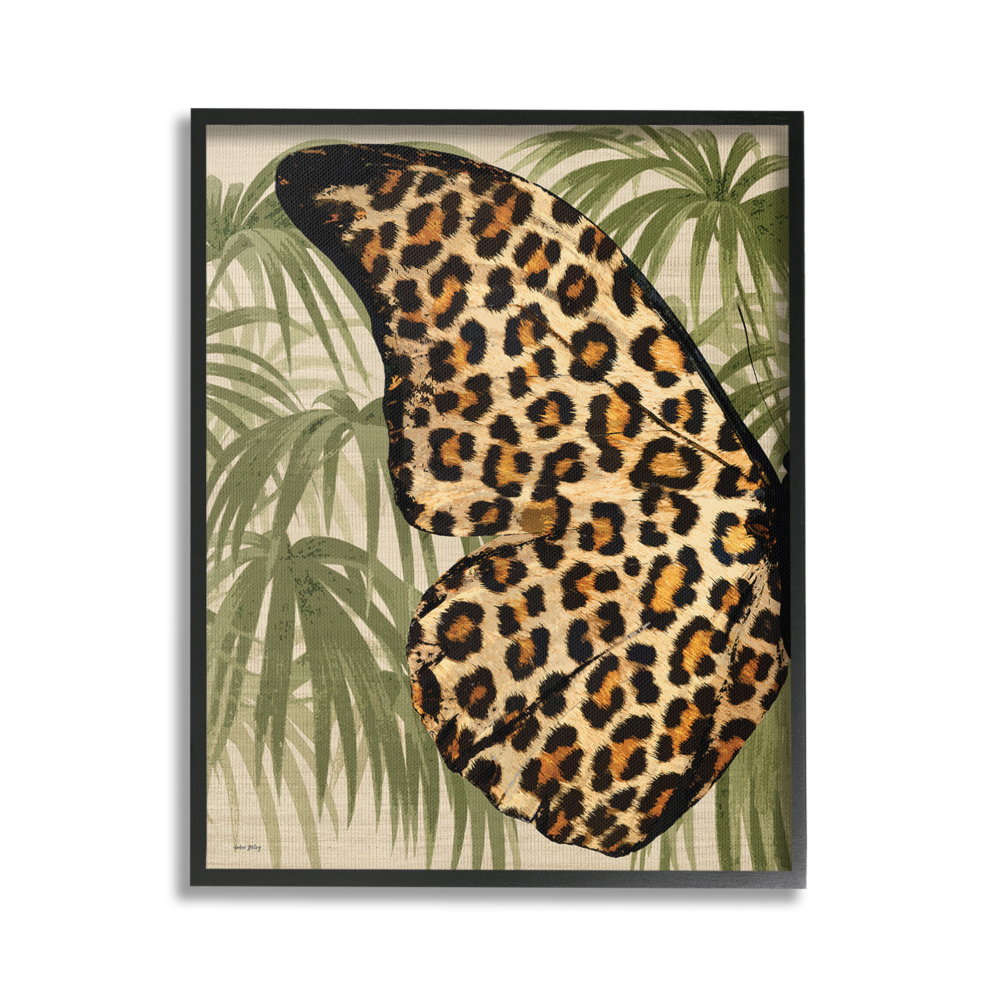 Stupell Industries Tropical Animal Pattern Wing Animals & Insects Painting Black Framed Art Print Wall Art, 16 x 20