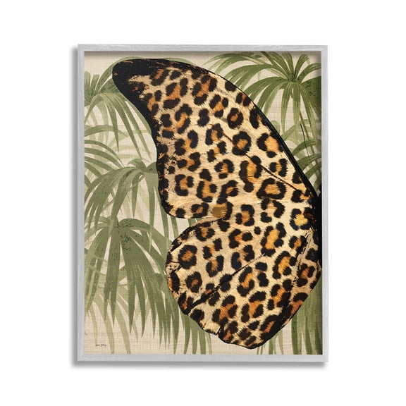 Stupell Industries Tropical Animal Pattern Wing Animals & Insects Painting Gray Framed Art Print Wall Art, 24 x 30
