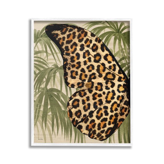 Stupell Industries Tropical Animal Pattern Wing Animals & Insects Painting White Framed Art Print Wall Art, 24 x 30