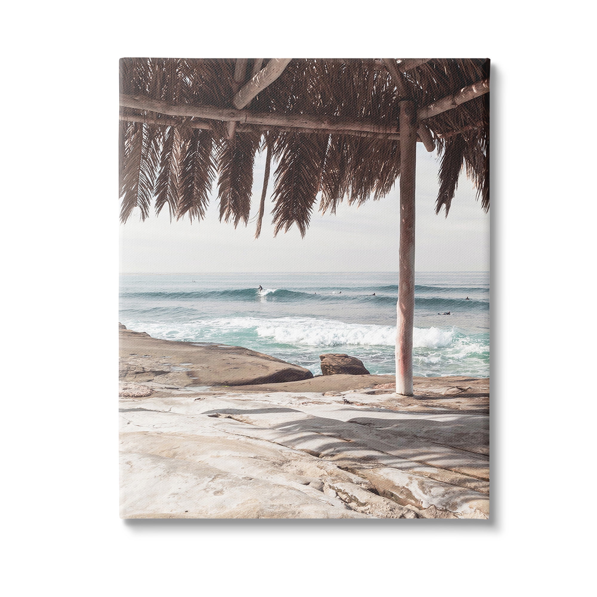 Stupell Industries Tropical Beach Canopy Landscape Painting Gallery Wrapped Canvas Art Print Wall Art, 24 x 30