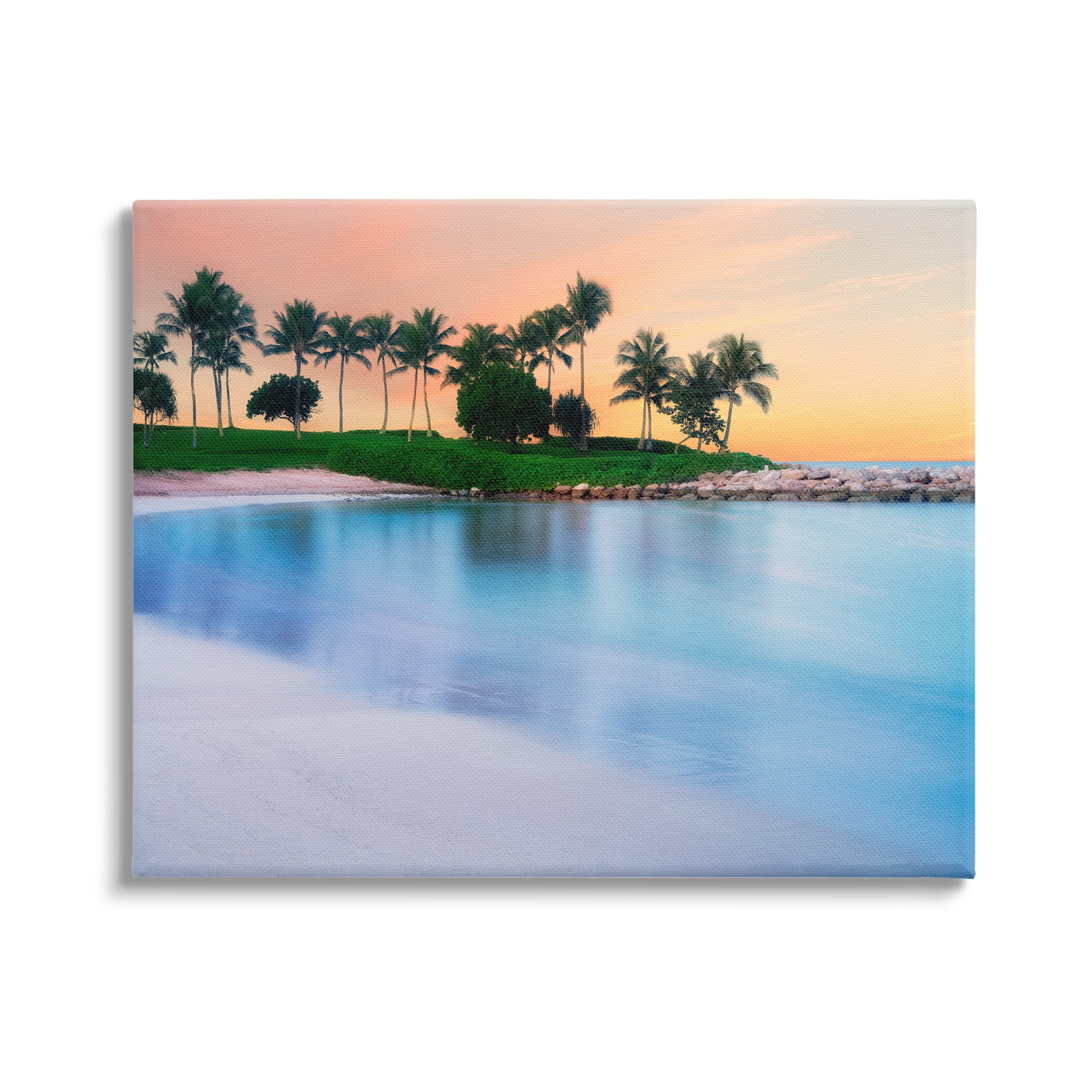 Stupell Industries Tropical Beach Cove Landscape Coastal Photography Gallery Wrapped Canvas Print Wall Art