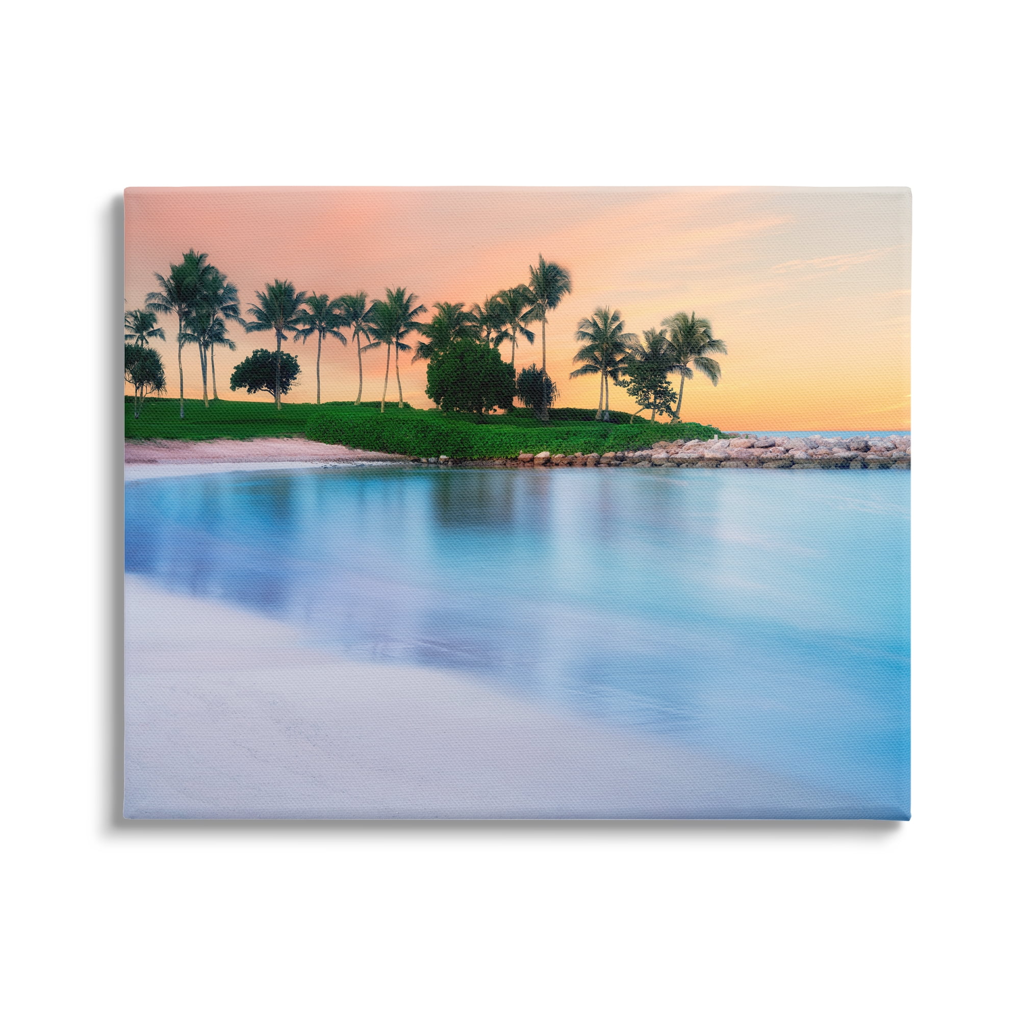 Stupell Industries Tropical Beach Cove Landscape Coastal Photography Gallery Wrapped Canvas Print Wall Art