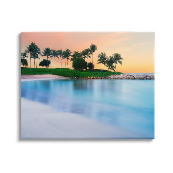Stupell Industries Tropical Beach Cove Landscape Coastal Photography Gallery Wrapped Canvas Print Wall Art