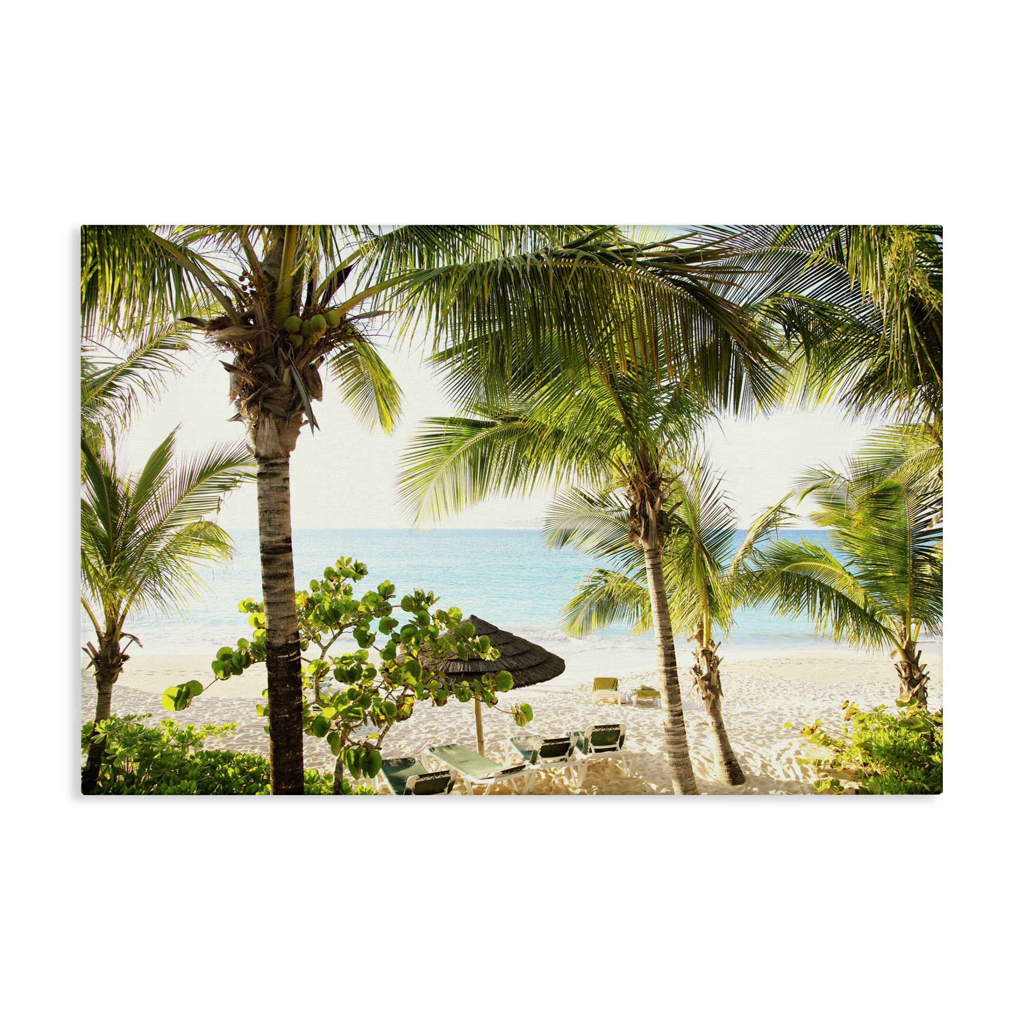 Stupell Industries Tropical Beach Resort Landscape Photography Gallery Wrapped Canvas Art Print Wall Art, 45 x 30