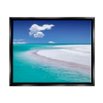 Stupell Industries Tropical Beach Shoreline Coastal Photography Black Floater Framed Art Print Wall Art