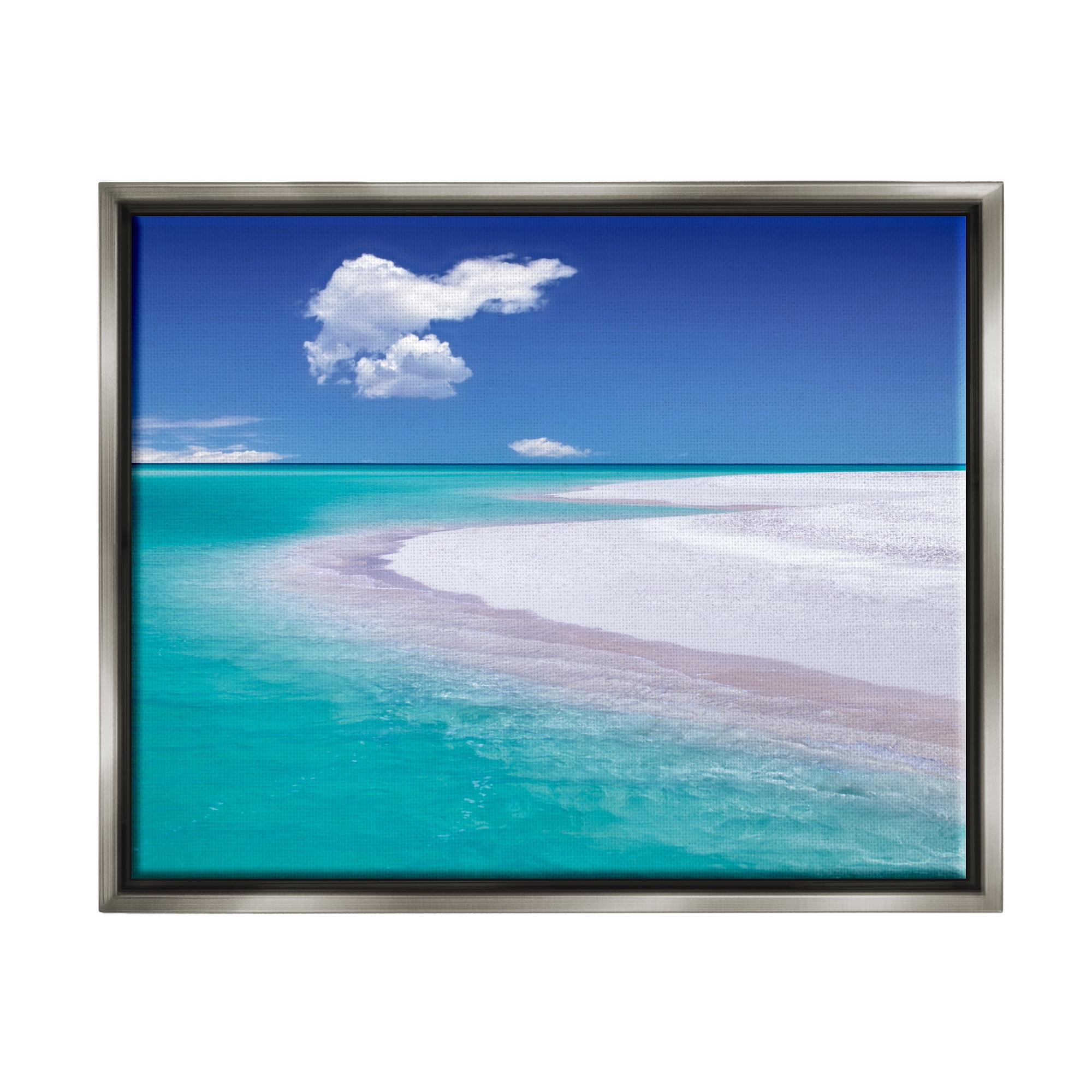 Stupell Industries Tropical Beach Shoreline Coastal Photography Gray