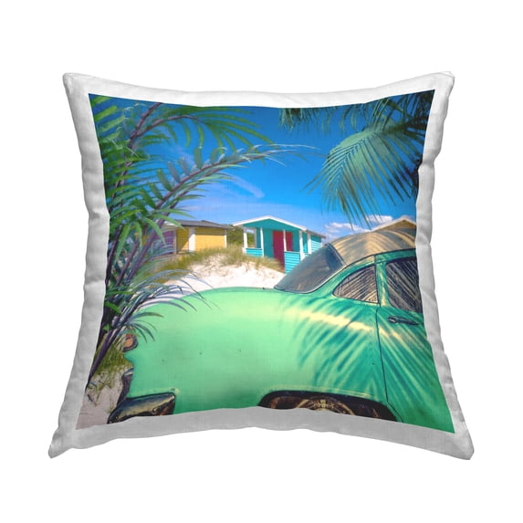 Stupell Industries Tropical Beach Vacation Palms Printed Throw Pillow Design by Steve Hunziker