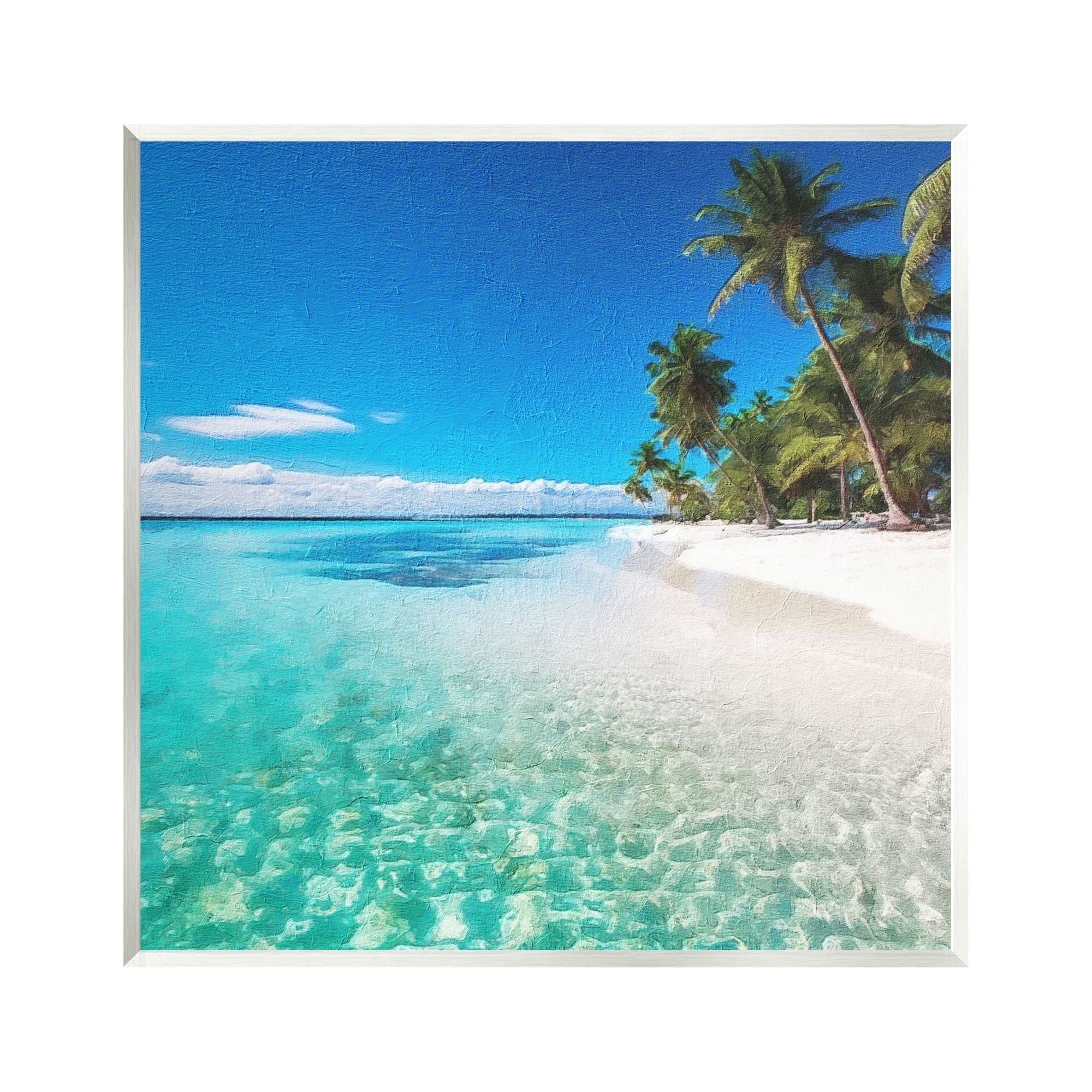 Stupell Industries Tropical Beach View Landscape Photography Unframed ...