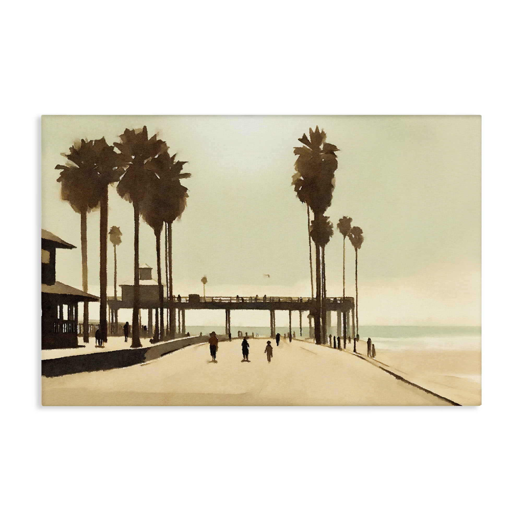 Stupell Industries Tropical Beach Walkway Landscape & Nature Painting Wrapped Canvas Art Print Wall Art, 45 x 30