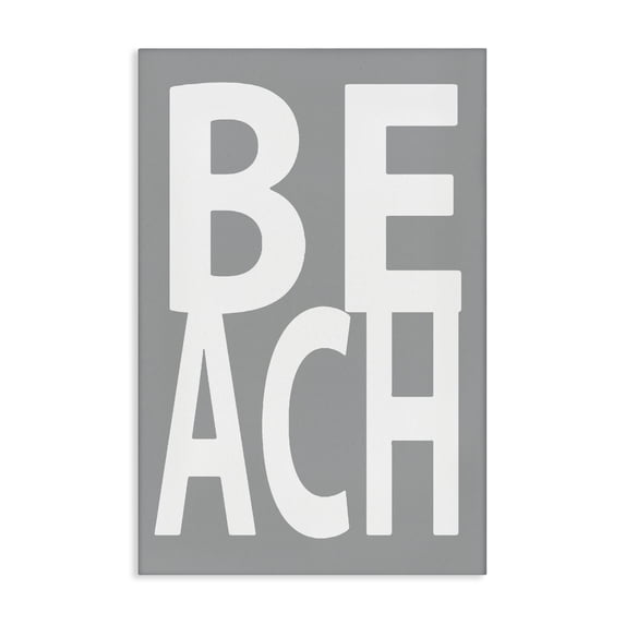 Stupell Industries Tropical Beach Word on Grey Canvas Art, 16 x 24, by Jamie MacDowell