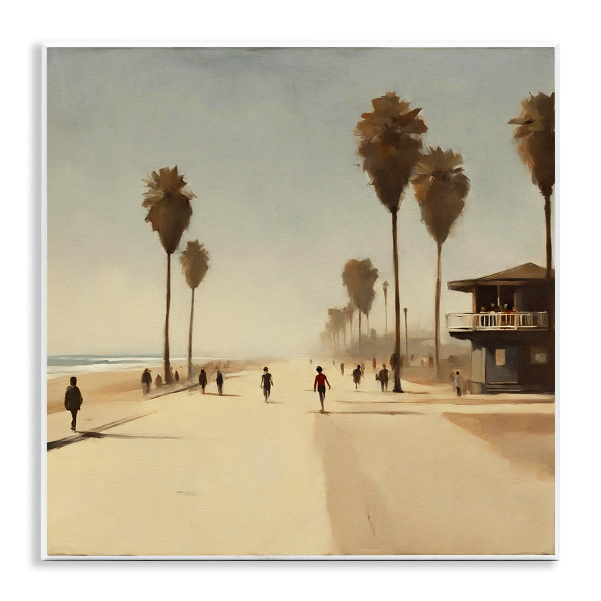 Stupell Industries Tropical Beachside Track Landscape & Nature Painting Unframed Art Print Wall Art, 12 x 12