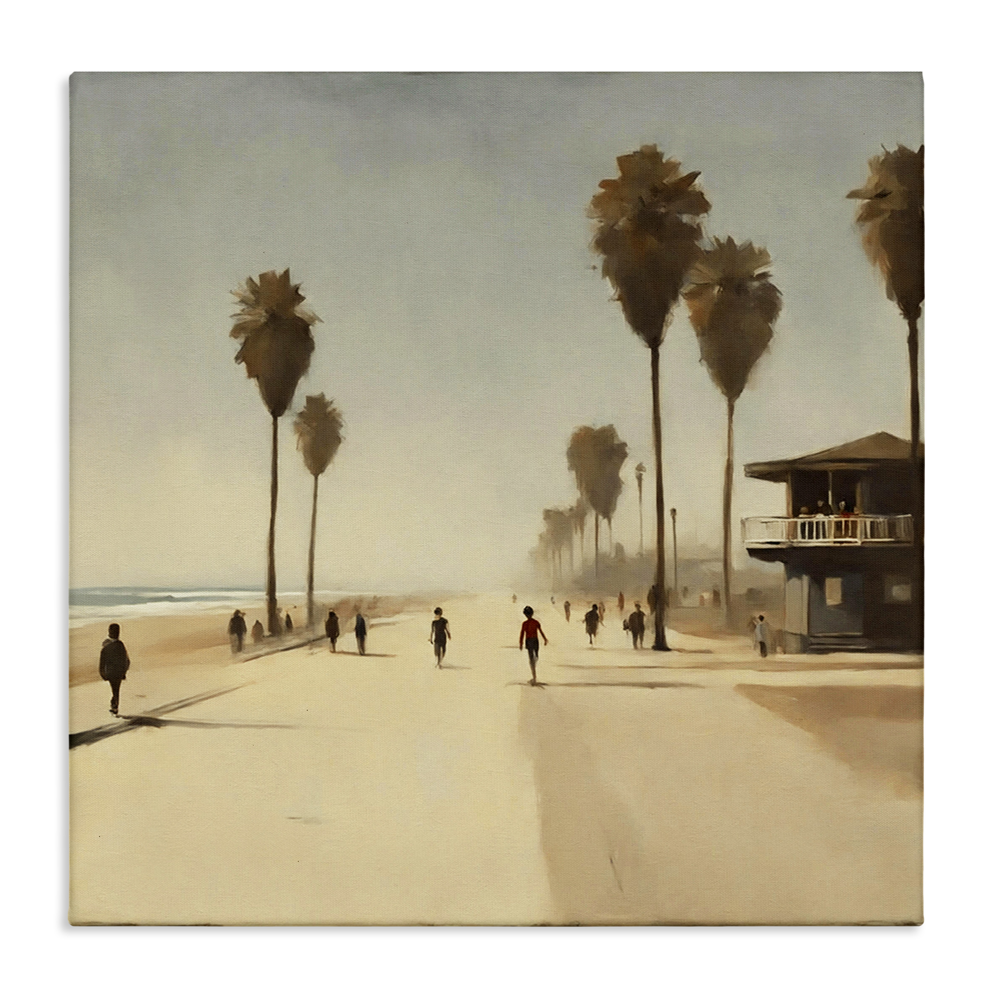 Stupell Industries Tropical Beachside Track Landscape & Nature Painting Wrapped Canvas Art Print Wall Art, 36 x 36