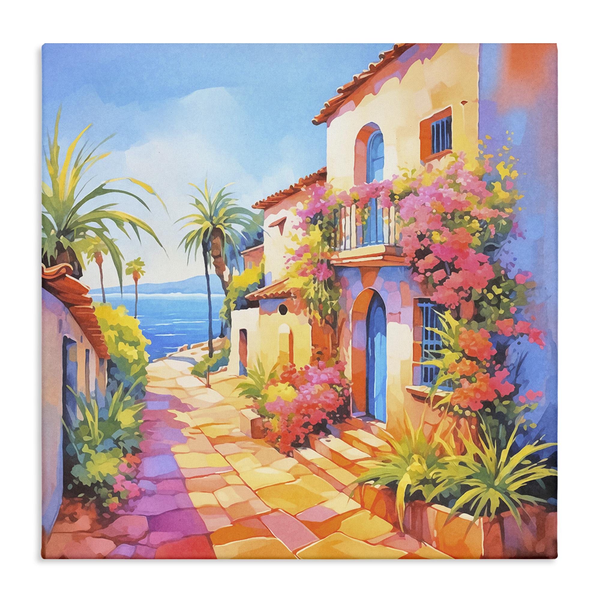 Stupell Industries Tropical Bella Vista Scenic & Cityscapes Painting Wrapped Canvas Art Print Wall Art, 36 x 36