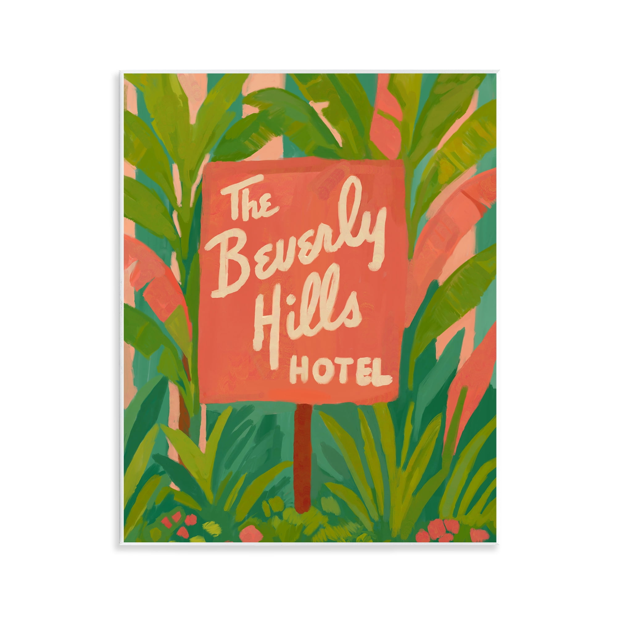Stupell Industries Tropical Beverly Hills Hotel Wall Plaque Art, design by Amelia Noyes