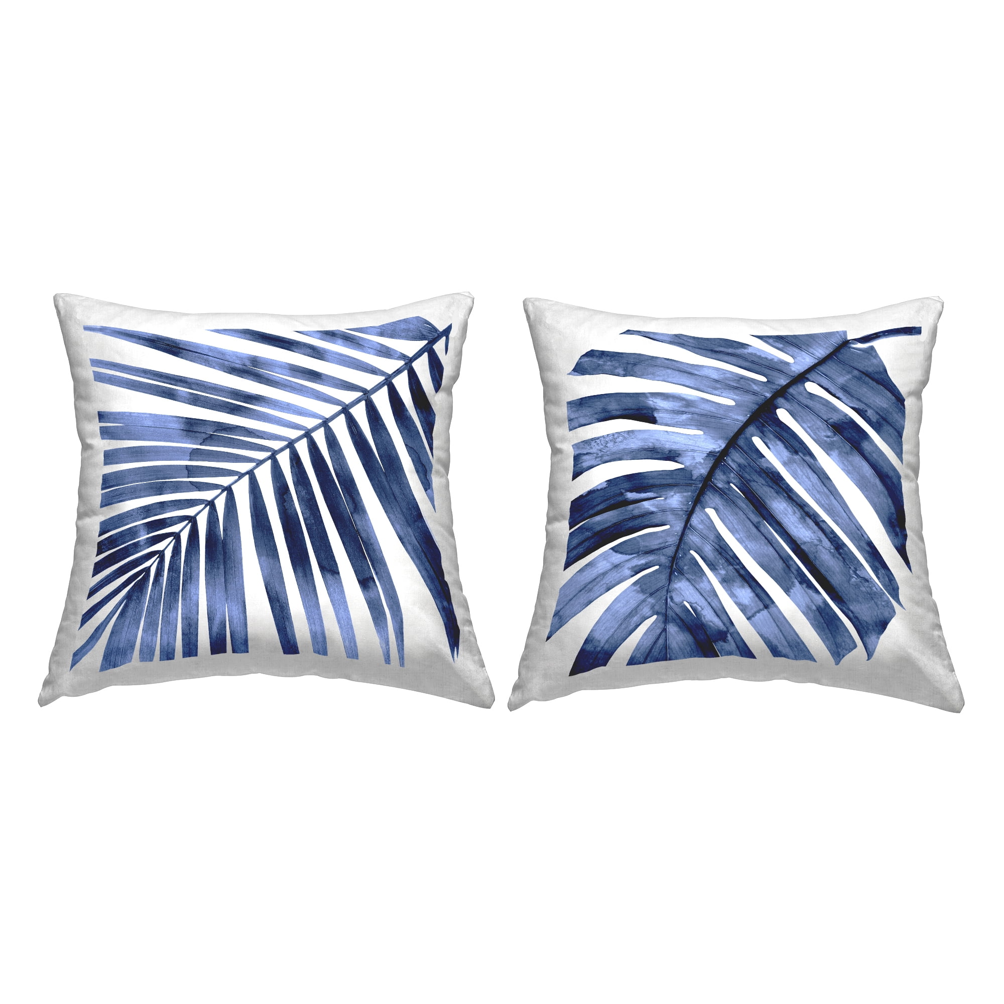 Stupell Industries Tropical Blue Rainforest Palms Printed Throw Pillow Design by Melonie Miller (Set of 2)