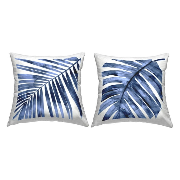 Stupell Industries Tropical Blue Rainforest Palms Printed Throw Pillow Design by Melonie Miller (Set of 2)