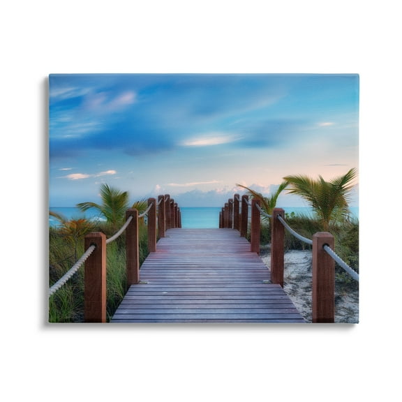 Stupell Industries Tropical Boardwalk Beach Path Coastal Photography Gallery Wrapped Canvas Print Wall Art