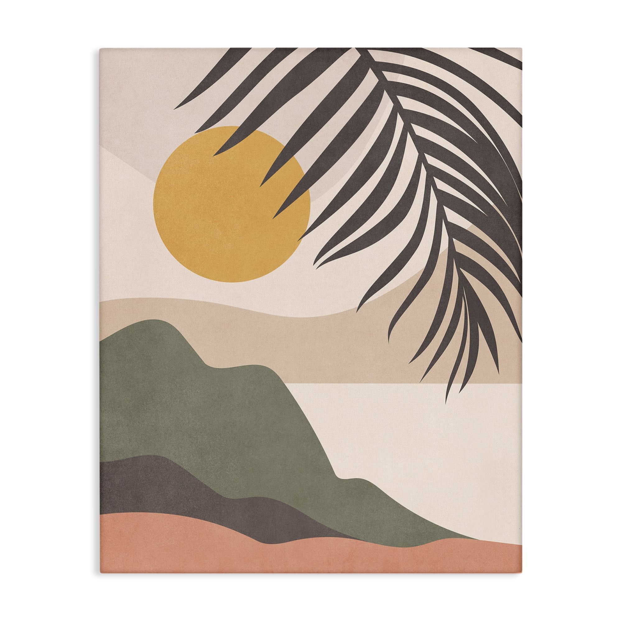 Stupell Industries Tropical Boho Scene Landscape & Nature Painting Wrapped Canvas Art Print Wall Art, 36 x 48