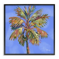 Stupell Industries Tropical Bondi Palm Plants & Flowers Painting Black Framed Art Print Wall Art, 12 x 12
