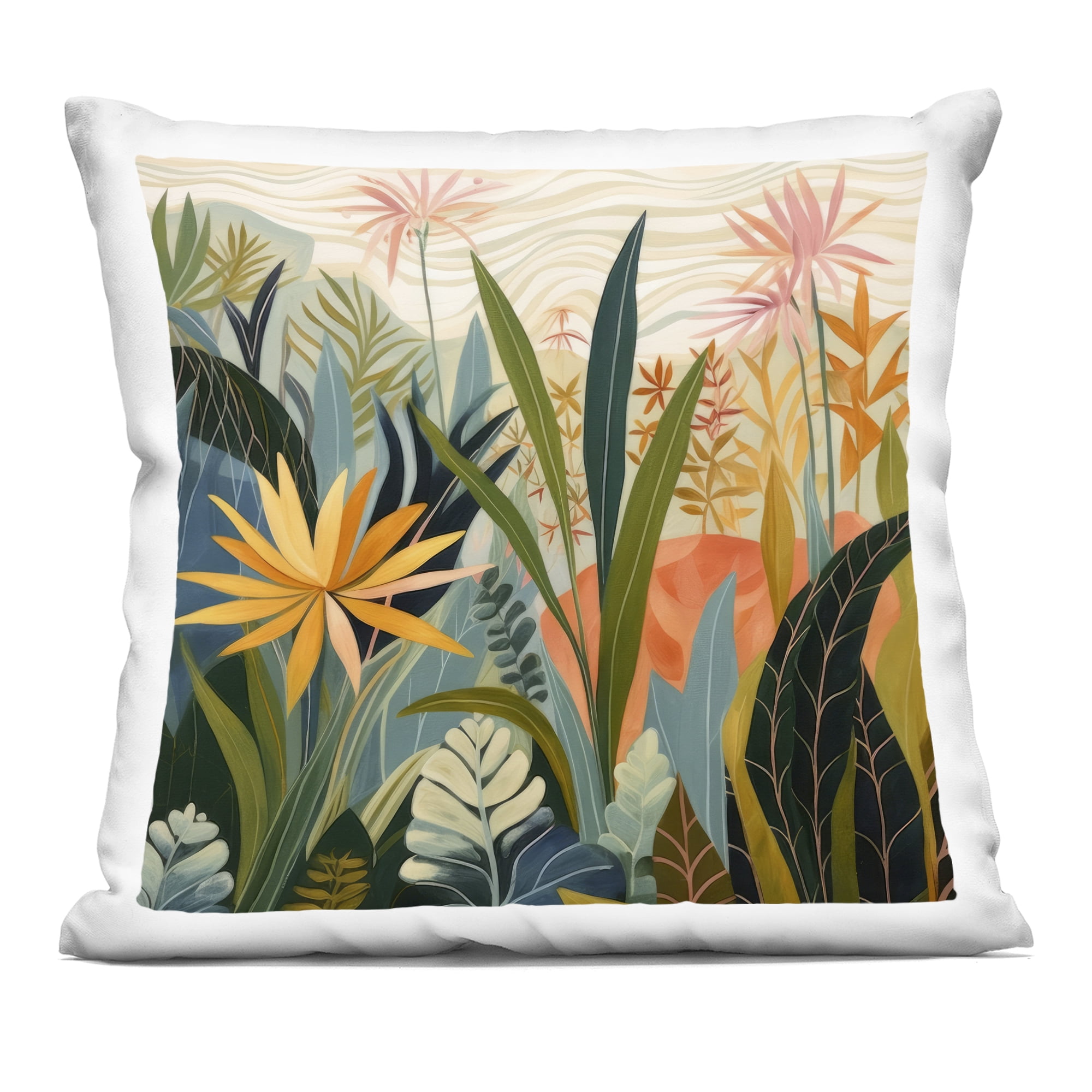 Stupell Industries Tropical Botanical Embrace Decorative Printed Throw Pillow, design by Lazar Studio, 18 x 7 x 18