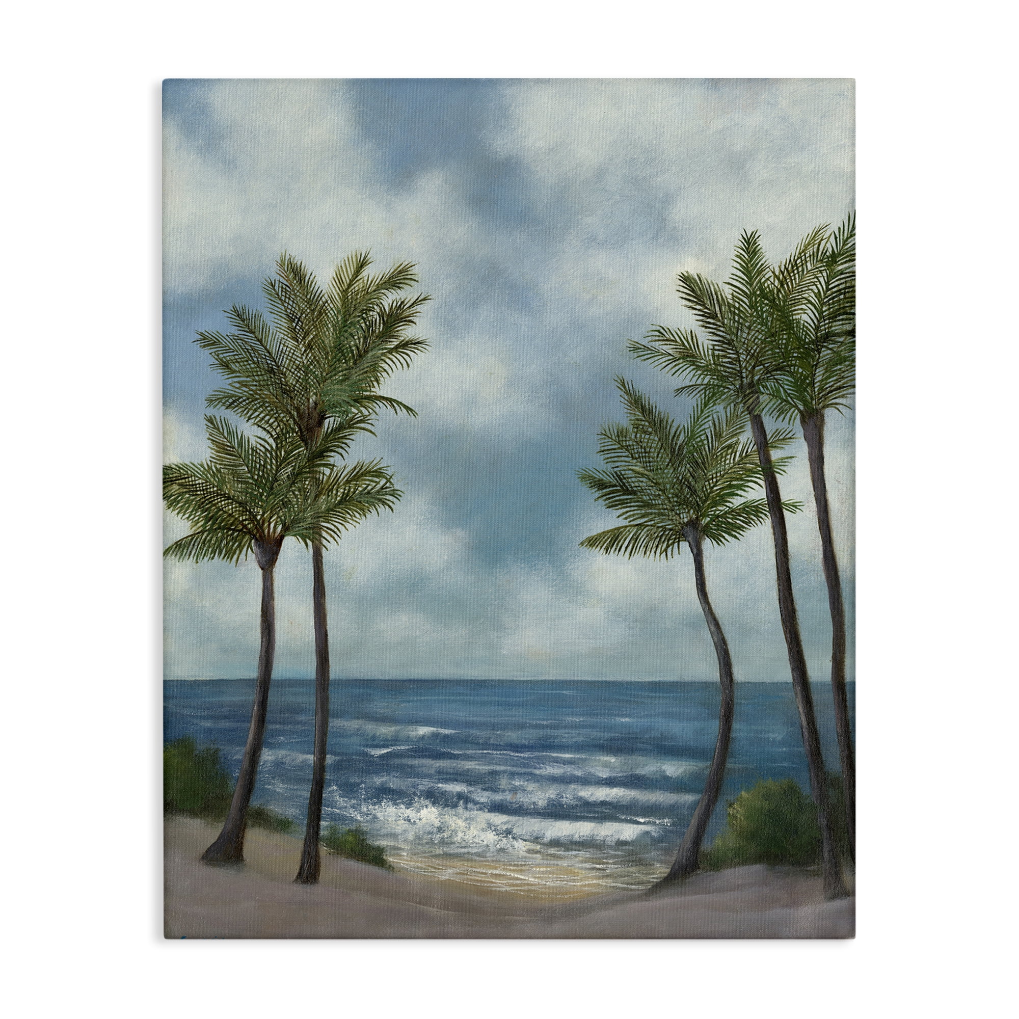 Stupell Industries Tropical Breaking Waves Landscape Painting Gallery Wrapped Canvas Art Print Wall Art, 36 x 48