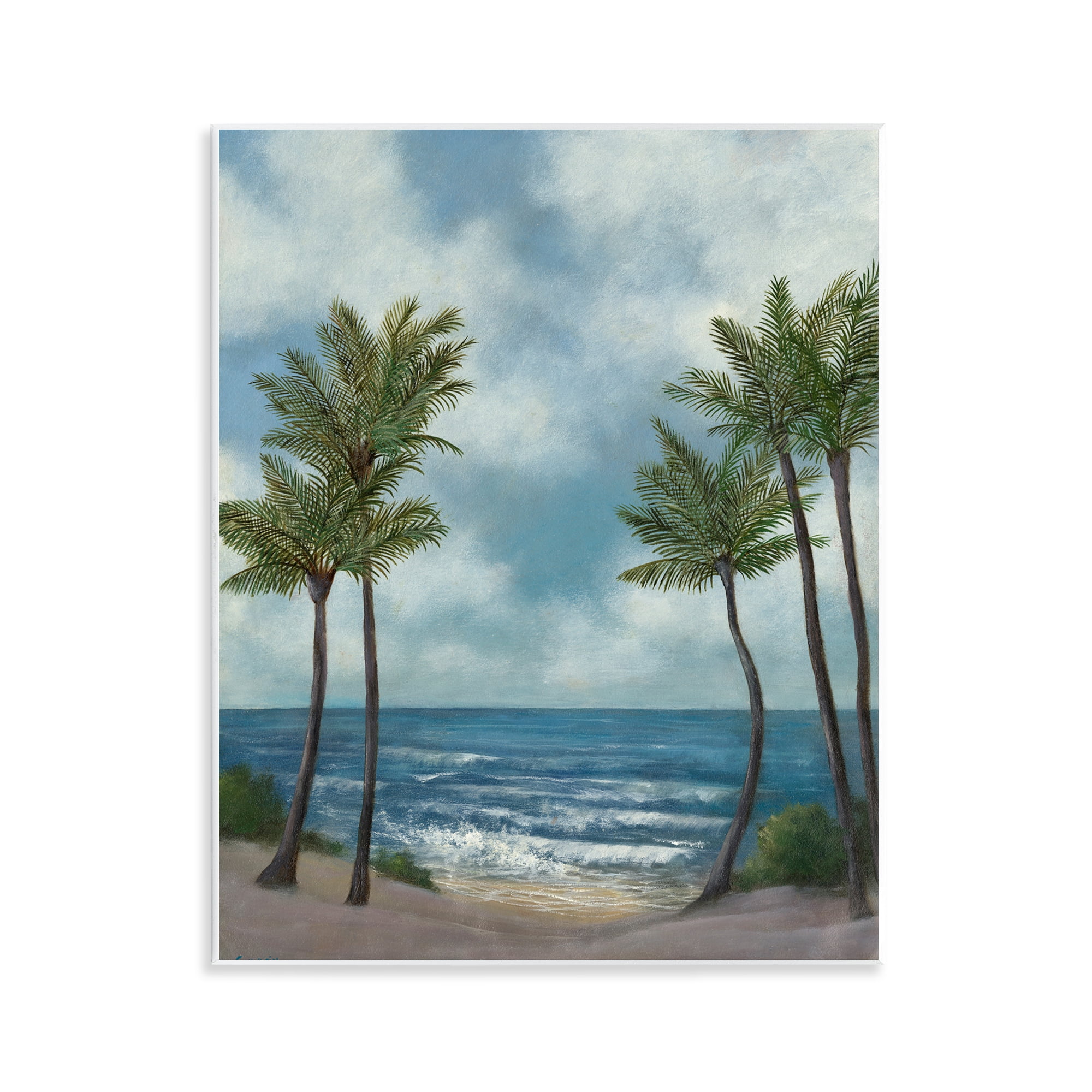 Stupell Industries Tropical Breaking Waves Landscape Painting Unframed Art Print Wall Art, 11 x 14