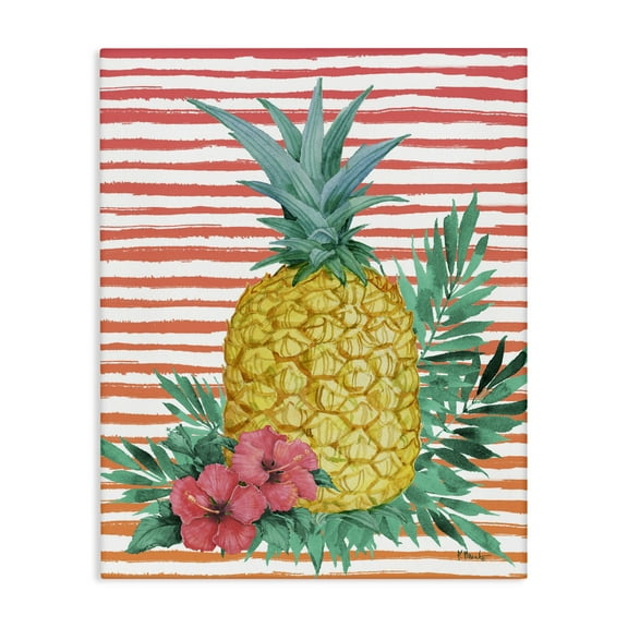 Stupell Industries Tropical Bright Pineapple Canvas Wall Art design by Paul Brent, 40 x 30
