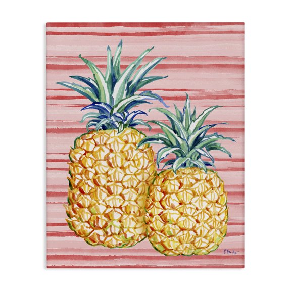 Stupell Industries Tropical Brushed Pineapple Canvas Wall Art design by Paul Brent, 30 x 24