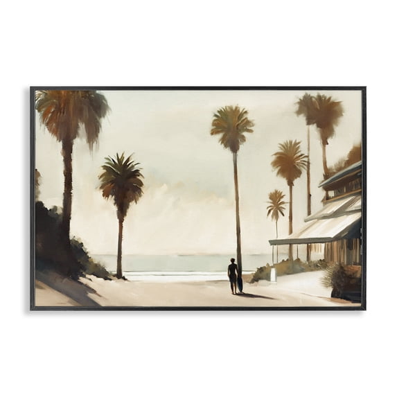 Stupell Industries Coastal Tropical Café Del Mar Black Framed Giclee Art, 18 x 12, by Noah Bay