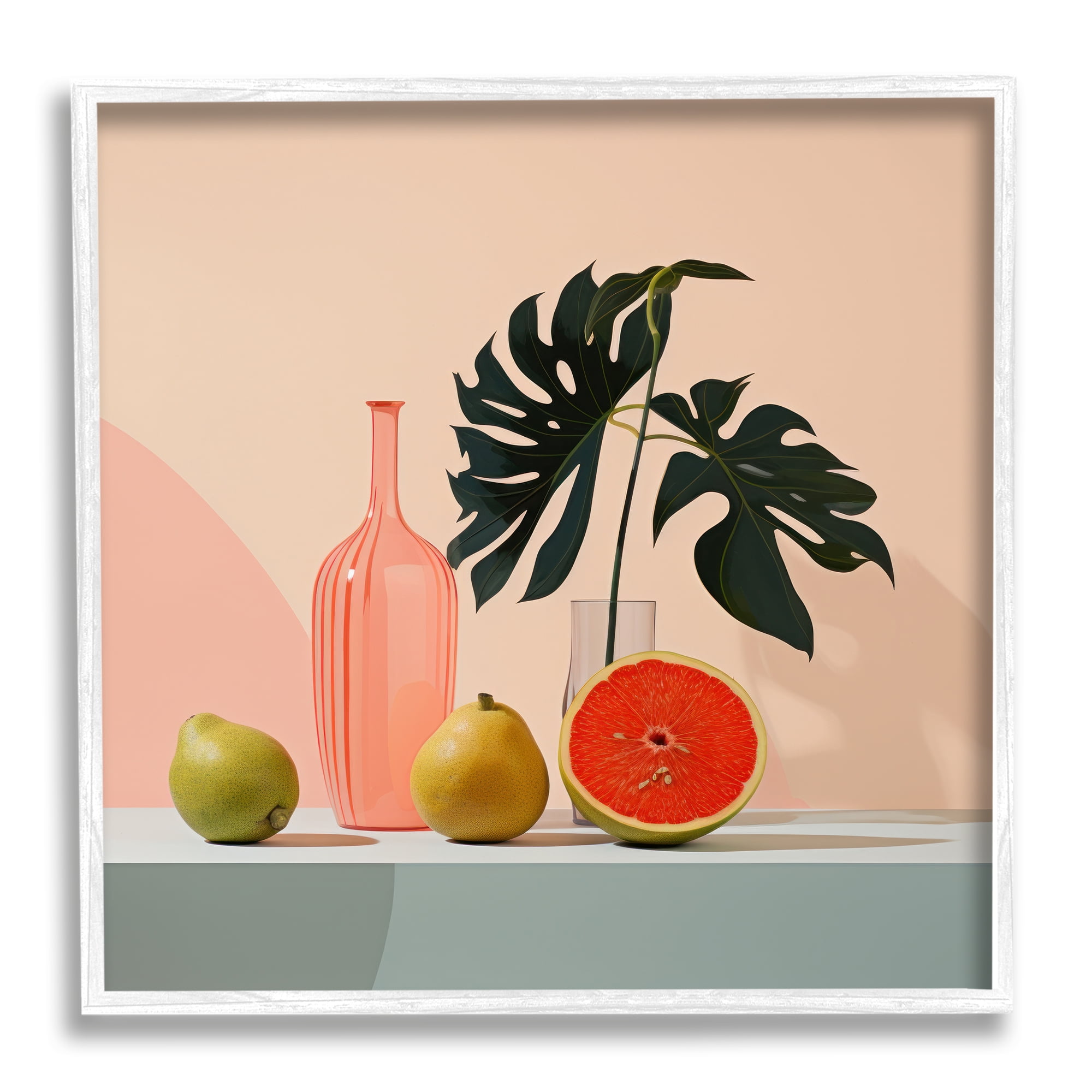 Stupell Industries Tropical Citrus Still Life Botanical & Floral Painting White Framed Art Print Wall Art, 12 x 12