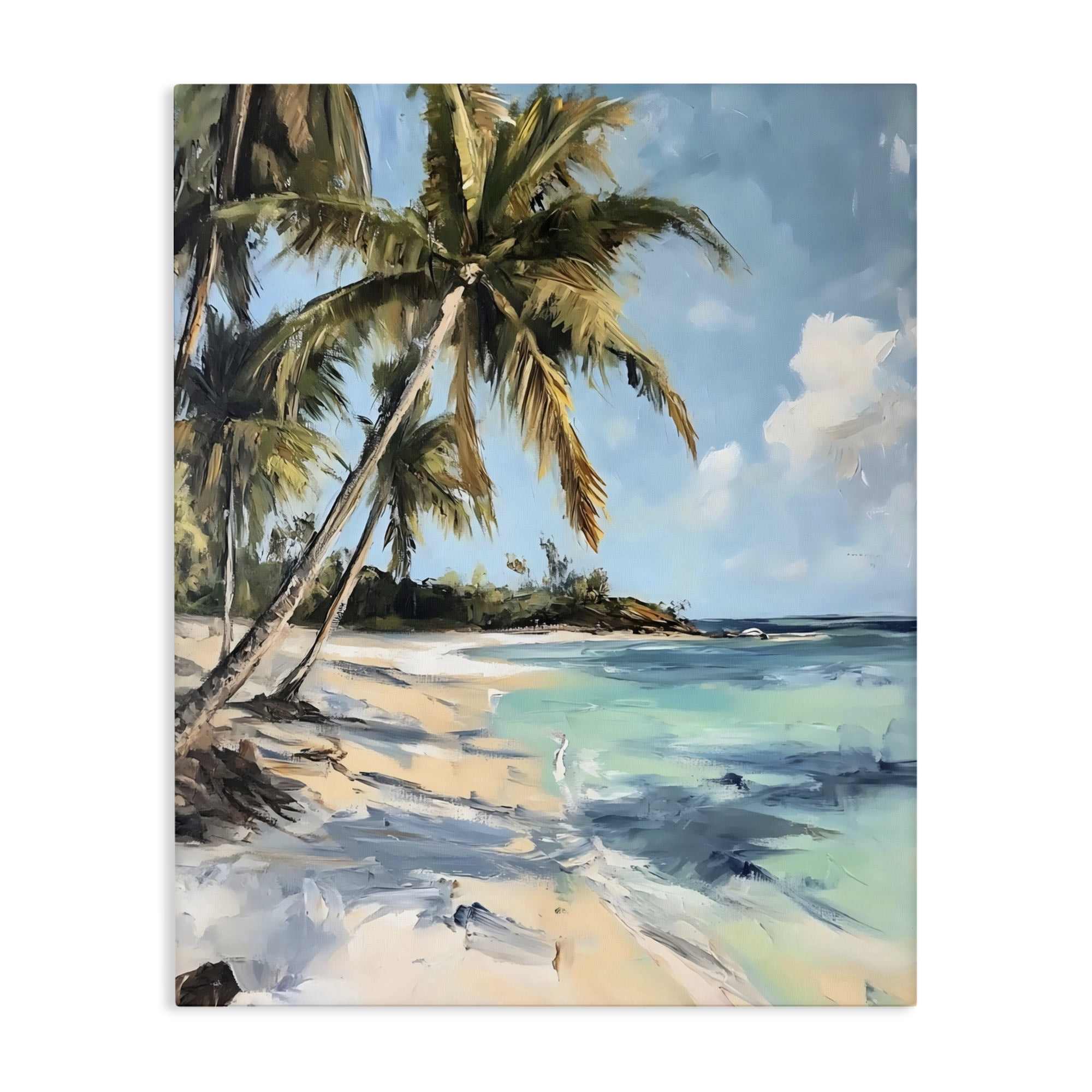 Stupell Industries Tropical Coastline Palm Frond Shadows Canvas Wall Art, design by Franklyn Gregory