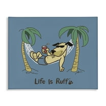 Stupell Industries Tropical Dog on Hammock Animals Painting Wrapped Canvas Art Print Wall Art, 20 x 16