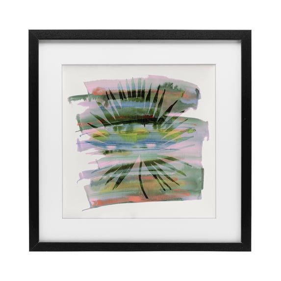 Stupell Industries Tropical Dream Pastel Palm Black Framed Print Under Glass design by Susan Jill, 16 x 16