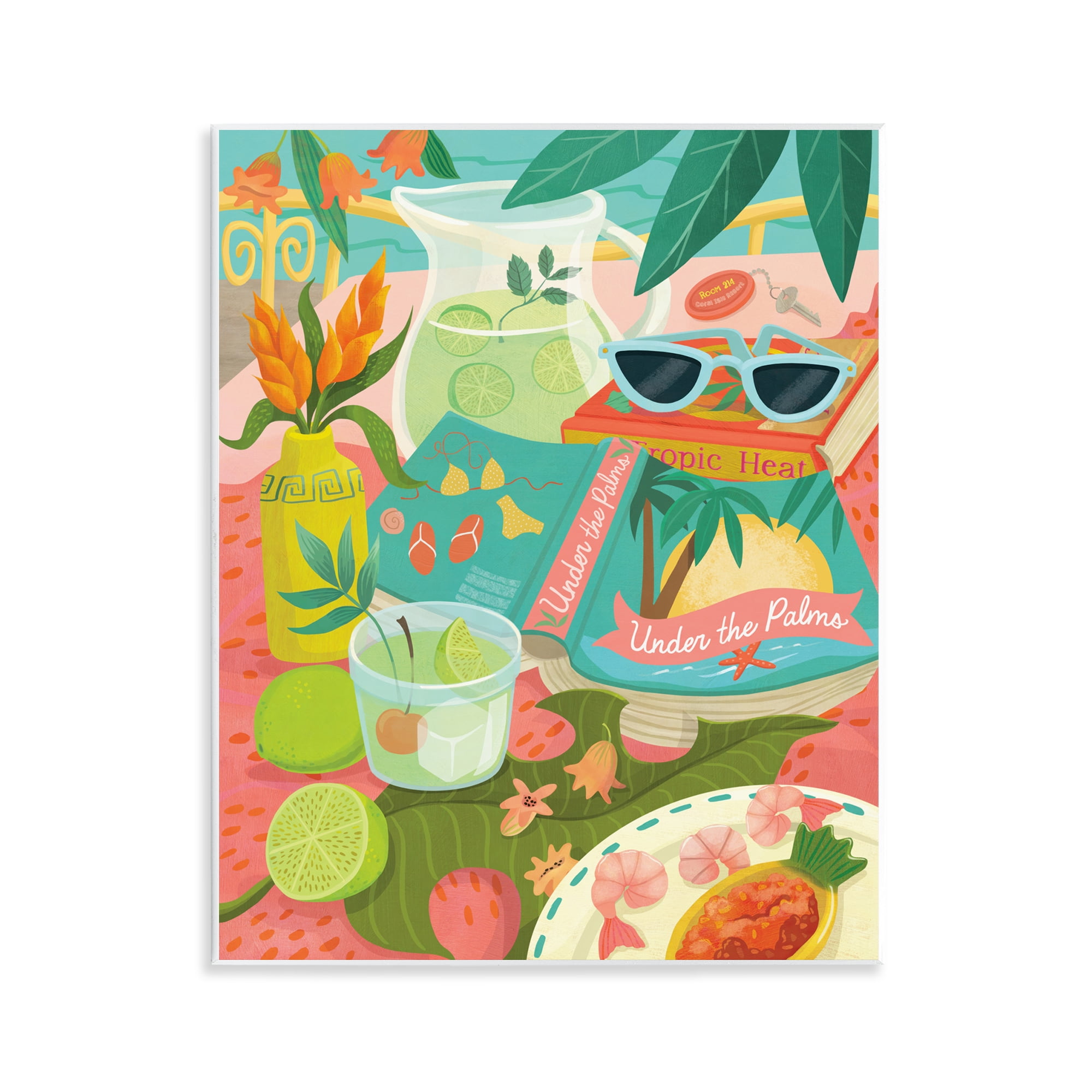 Stupell Industries Tropical Drinks on Beach Food & Beverage Painting ...
