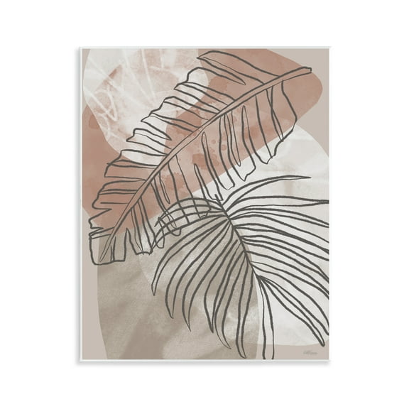 Stupell Industries Tropical Earth Tone Leaves Abstract Painting Unframed Art Print Wall Art, 11 x 14