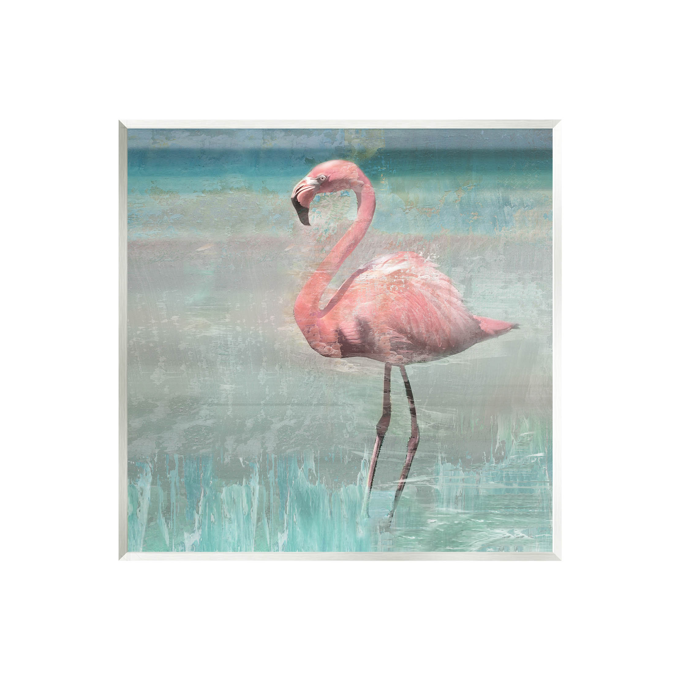Stupell Industries Tropical Flamingo Standing Collage Graphic Art Unframed Art Print Wall Art, Design by Nan