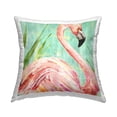 thumbnail image 1 of Stupell Industries Tropical Flamingo on Green Square Decorative Printed Throw Pillow, 18 x 18, 1 of 6